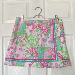 LILY PULITZER Skirt Skort Giraffe Patchwork Sz 6